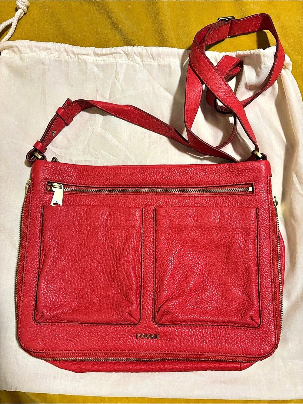 Fossil Crossbody Bag in Red